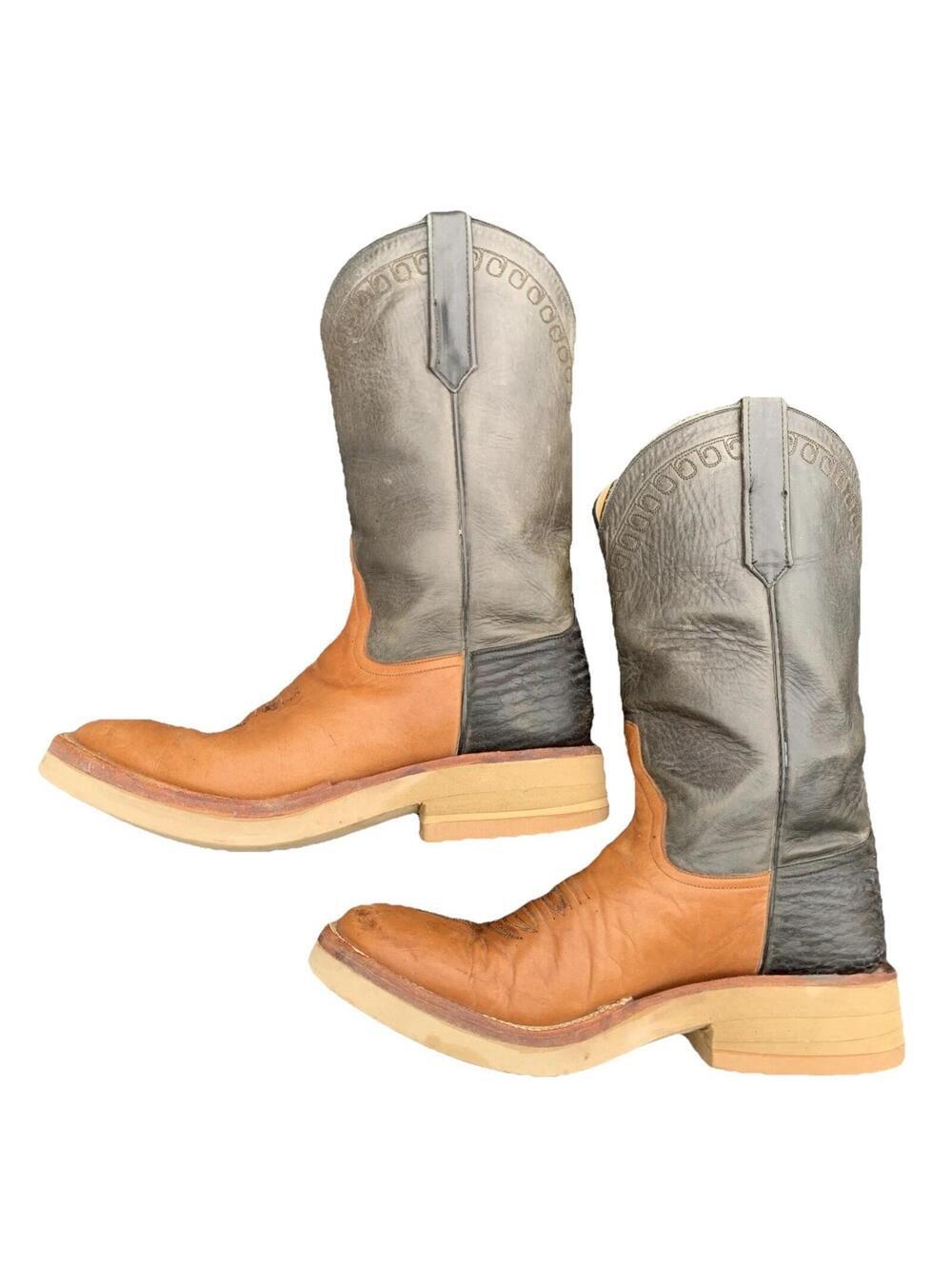 Rios Of Mercedes Womens 7.5 Tan Leather Cowboy Boots Square Toe Western Handmade